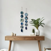 Indigo Drift Agate Garland Set – Handcrafted Minimalist Wall Hanging