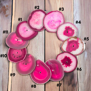 Pink/Magenta/Fuchsia Agate Desk Clock