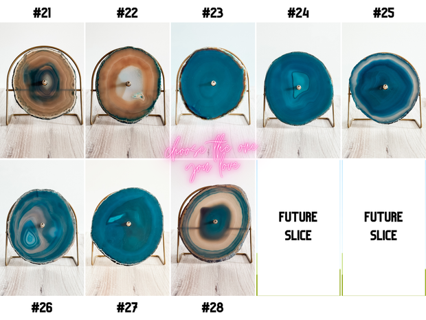 Teal Artisan Agate Clock (Choose Slice)