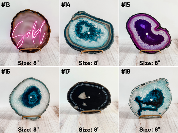 8-13 Inch Artisan Agate Wall Clock (Choose Slice)