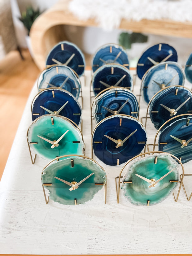 Ocean Collection | Agate Desk Clock rts face options Mod North & Co.